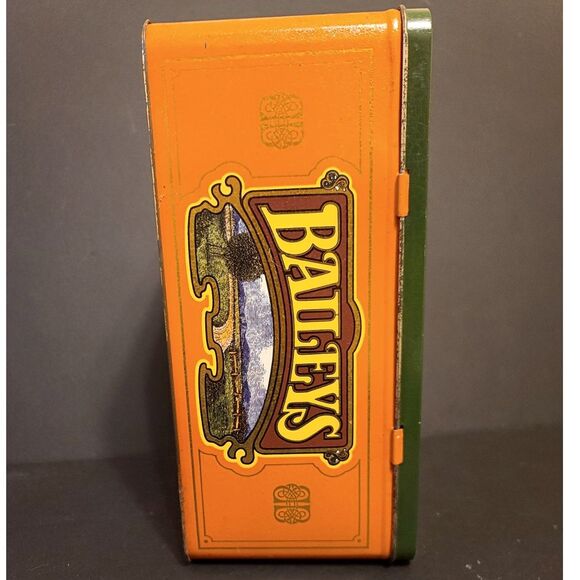 Baileys Original Irish Cream Vintage Tin Container Box Green Made in England - Picture 2 of 11